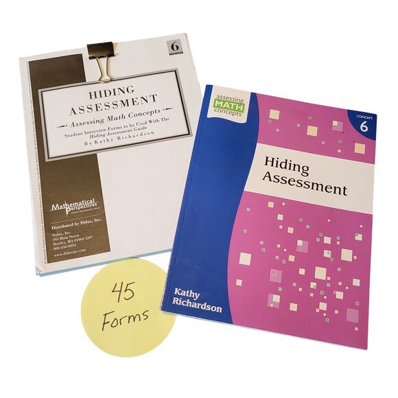 Hiding Assessment Book 6 Kathy Richardson 45 Student Form Assessing Math Concept - Picture 1 of 10